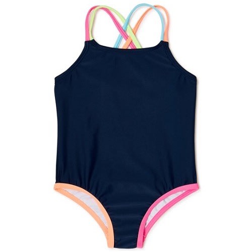 Wonder Nation Baby & Toddler Girls&rsquo; Solid 1 Piece Swimsuit