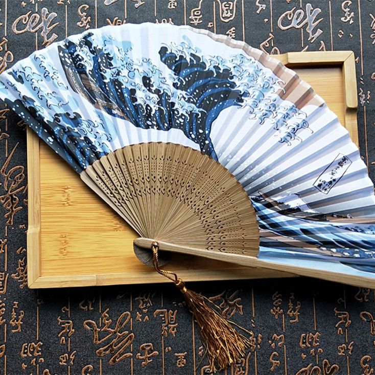 Mount Fan Japanese Fuji Kanagawa Decoration Party Fan Home Wedding 1PCs Pocket Hand Decoration Folding Silk Waves Wall Gifts Fan