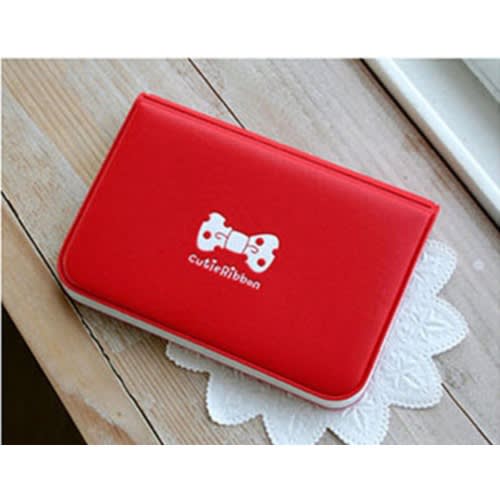 Ribbon Bow Card Holder 12 Slots - Red