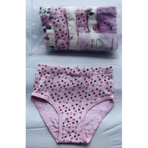 7 Pack Colored Girls Briefs- A3
