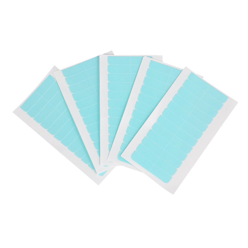 5 Sheets 60pcs Hair Tape Adhesive Glue 4cm*0.8cm Double Side