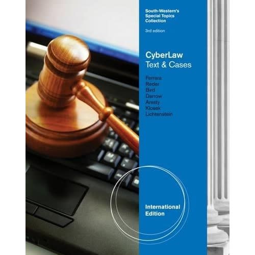 Cyber Law Text And Cases Third Edition By Gerald Ferrera