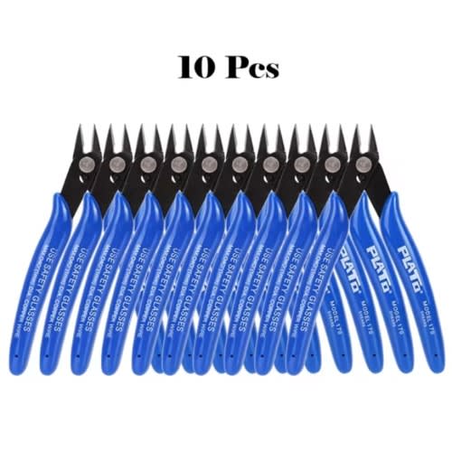 Electrical Wire Cable Cutters - Cutting Side Snips Flush Stainless Steel Nipper Tools - 10pcs