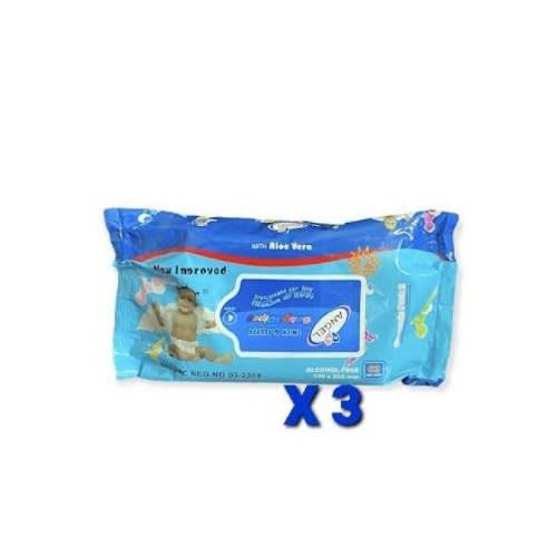 3 Packs Thick  Fluffy Baby Wipes Economy Pack - 63 Count X 3