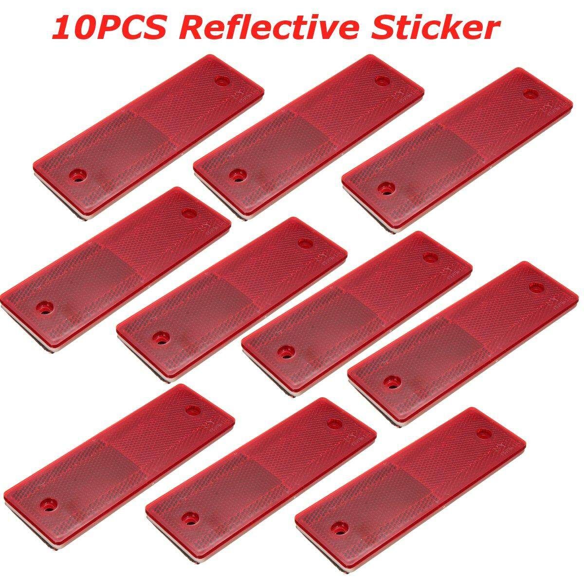 10pcs Red Approved Rectangular Reflectors For Trailers Caravan Gateposts