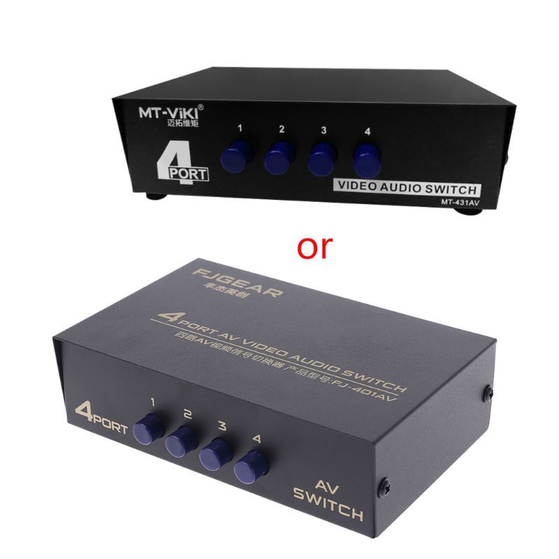4 Port AV Video RCA 4 Input 1 Output Switcher Switch