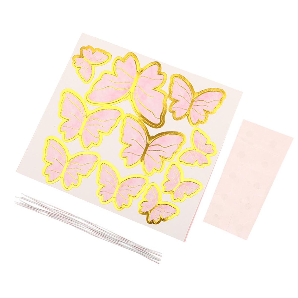 1 Set Cake Toppers Handmade Exquisite Paper Butterfly-Pink