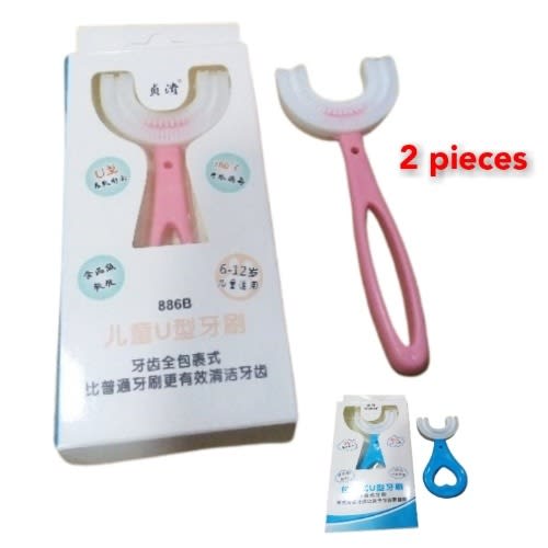 Children's U Shape Silicone Toothbrush - 2 Pieces