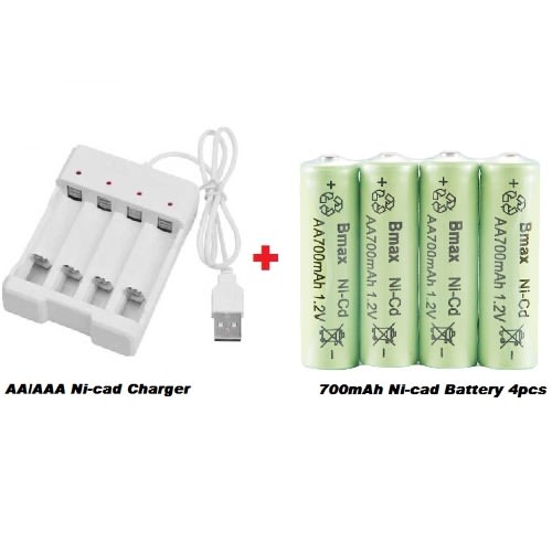 Usb 4-slot Aa/aaa Charger Plus 4pcs Aa Rechargeable Batteries