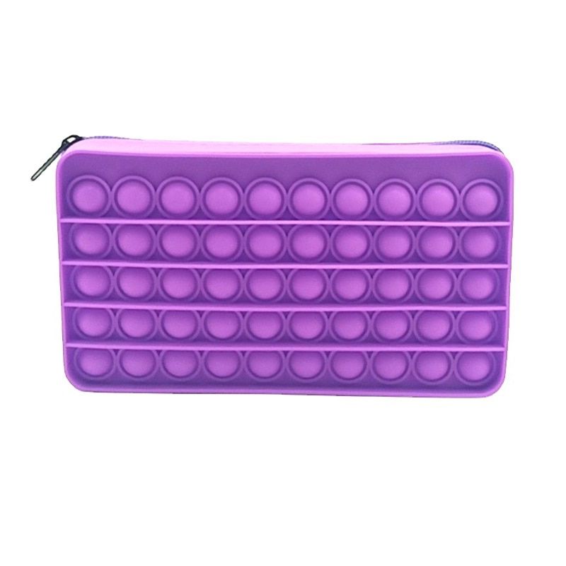 Fidget Pencil Case Toys Push Unzip Bubble Pop Its Pendant Bag Sale Adult Decompression Toys Children Anti-Stress Purple