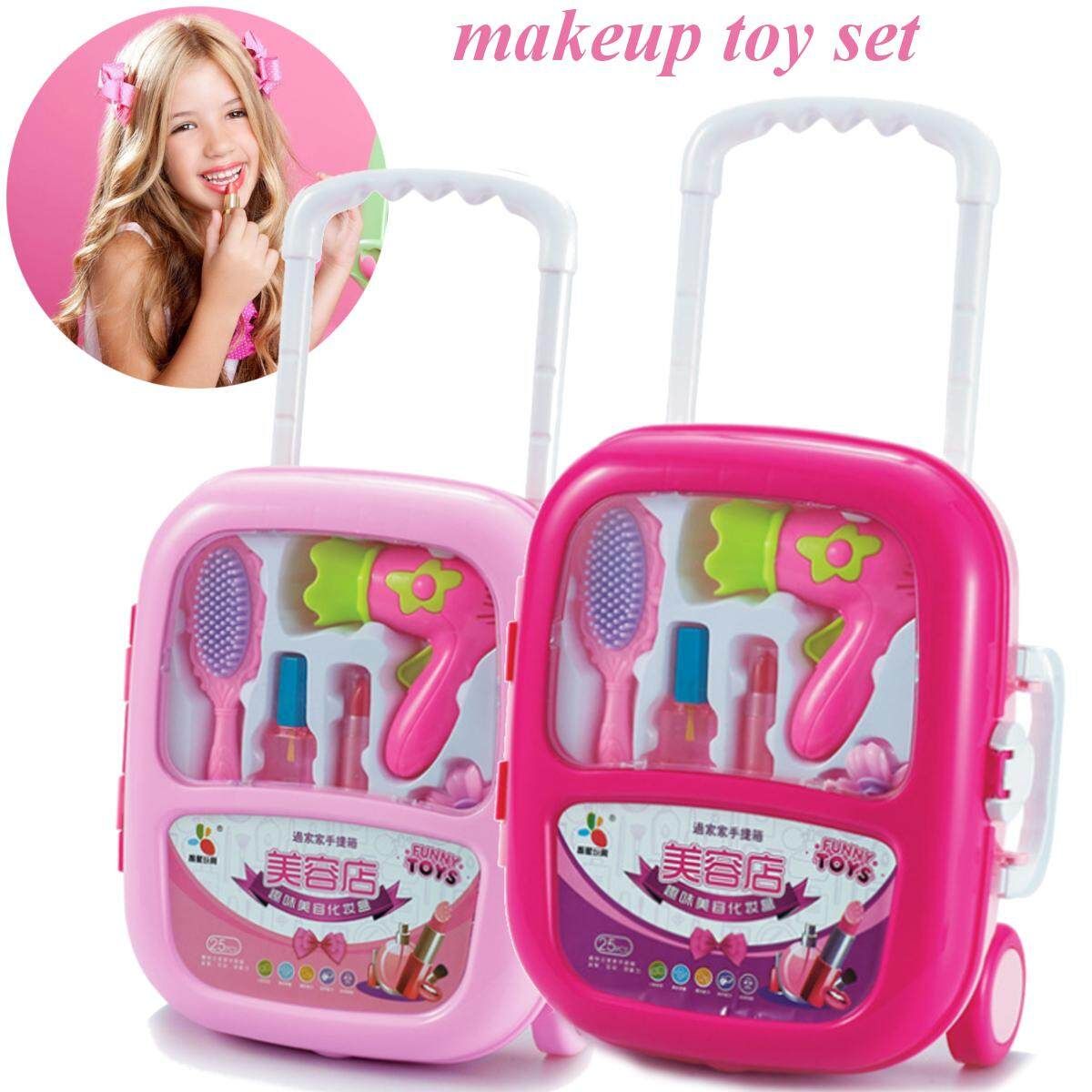 21Pcs Pretend Play Set Hair Dryer Makeup Toy Set Beauty Fashion For Girls Gules