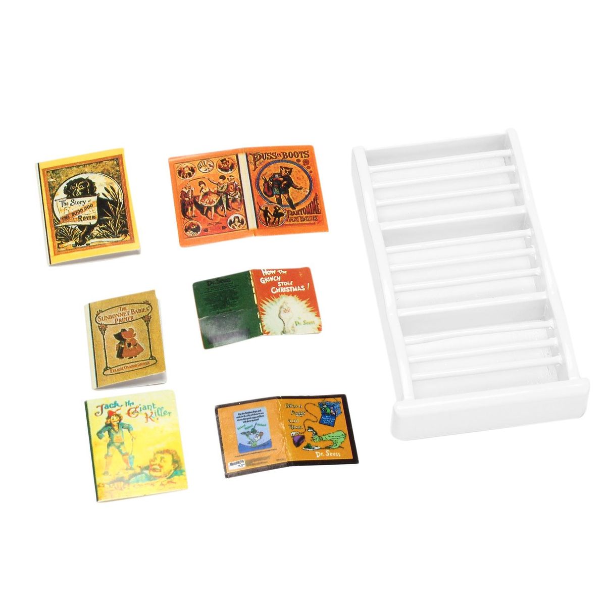 1 12 Miniature Dollhouse Newspaper Magazine Rack Book Shelf,Mini Doll Storage Display Shelves DollHouse Decoration White