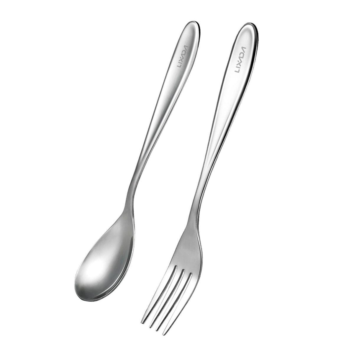 Lixada Titanium Spoon Fork Cutlery Set Lightweight Full Length Dinner Fork Spoon Home Outdoor Camping Hiking Backpacking