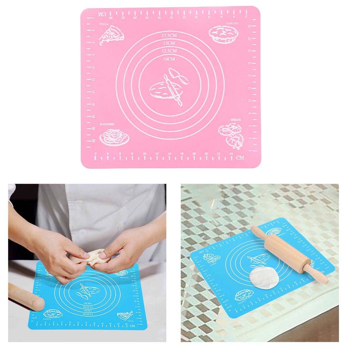 Non-Stick Silicone Baking   Rolling Pink