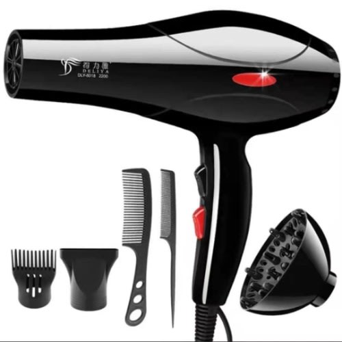 Hair Dryer With 4 Components - Black And Red - 2200w