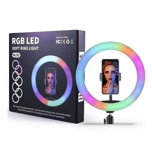 RGB LED 14" Ring Light With Tripod Stand & Phone Clip