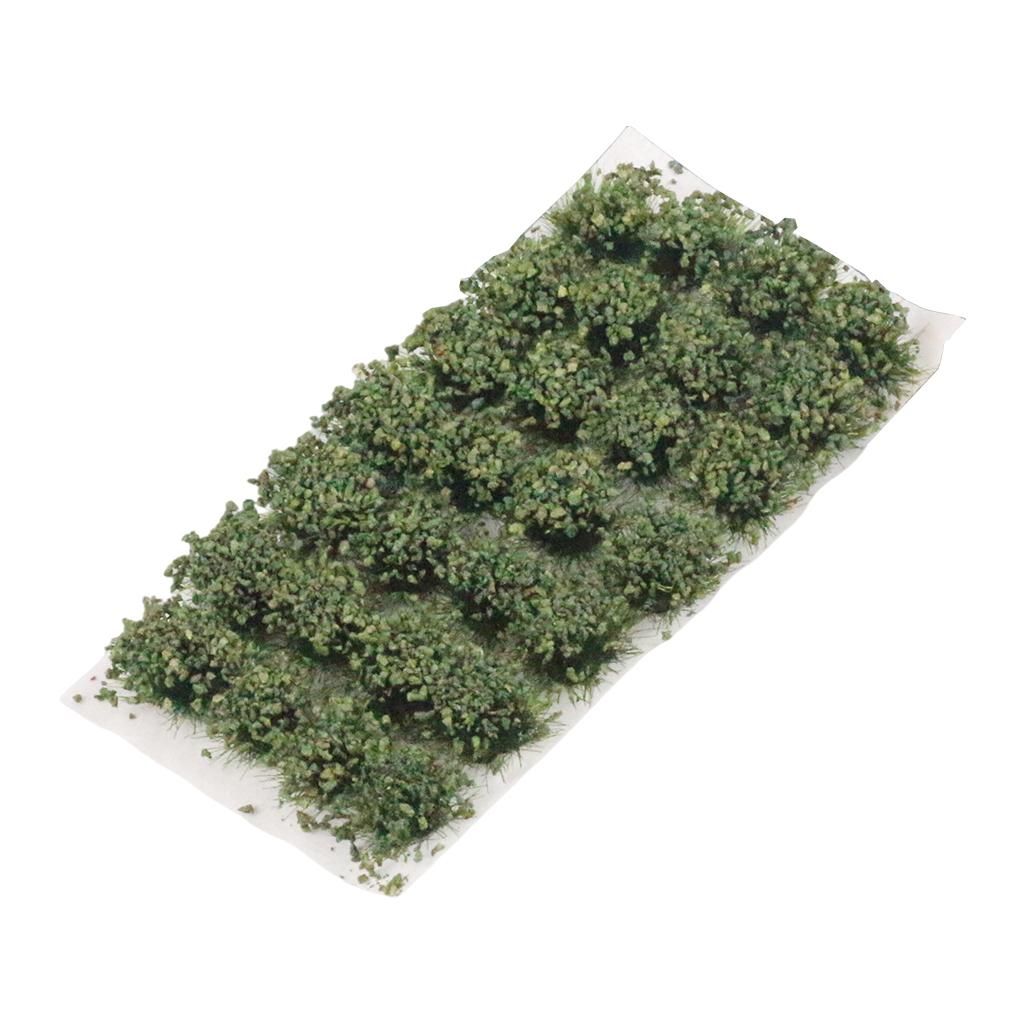 28 PCS Grass Tufts Self Adhesive Sand Table Model Scenery Dark Green