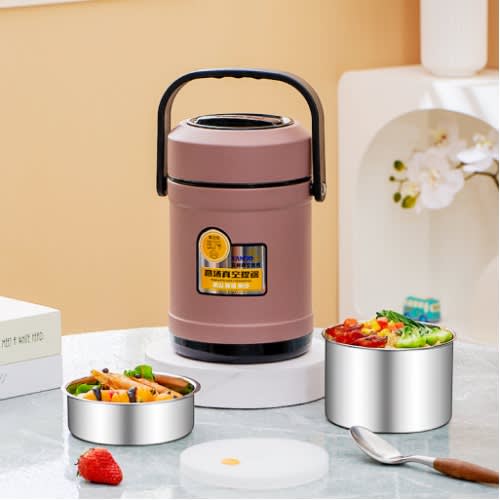 3 Layers Vacuum Leak Proof Stainless Steel Warmer Food Flask & Cooler - 1.5L