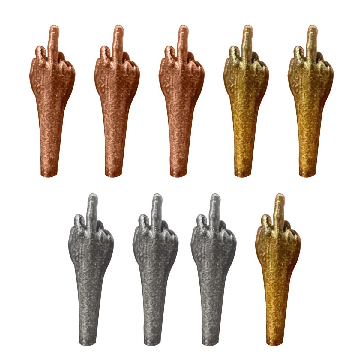 9Pcs Board Game Nails Desktop Card Game Nails Golden