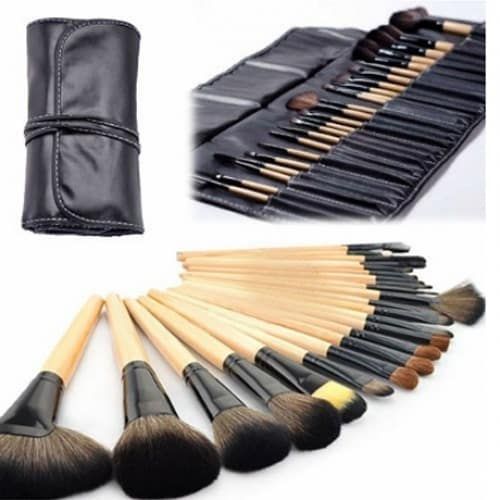 Professional  Makeup Brush Set With Purse - 24-pies