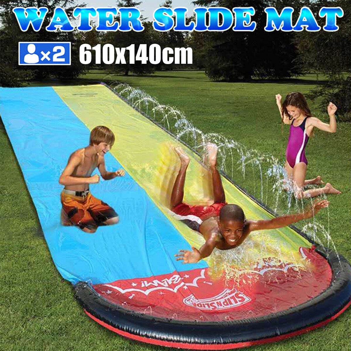 20FT Surf Water Slide Mat Lawn For Children Summer Pool Games Toys Backyard