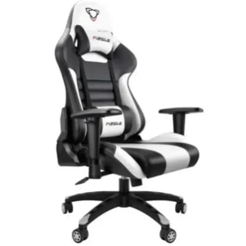 Ergonomic Gaming Chair With Footrest- Black/white