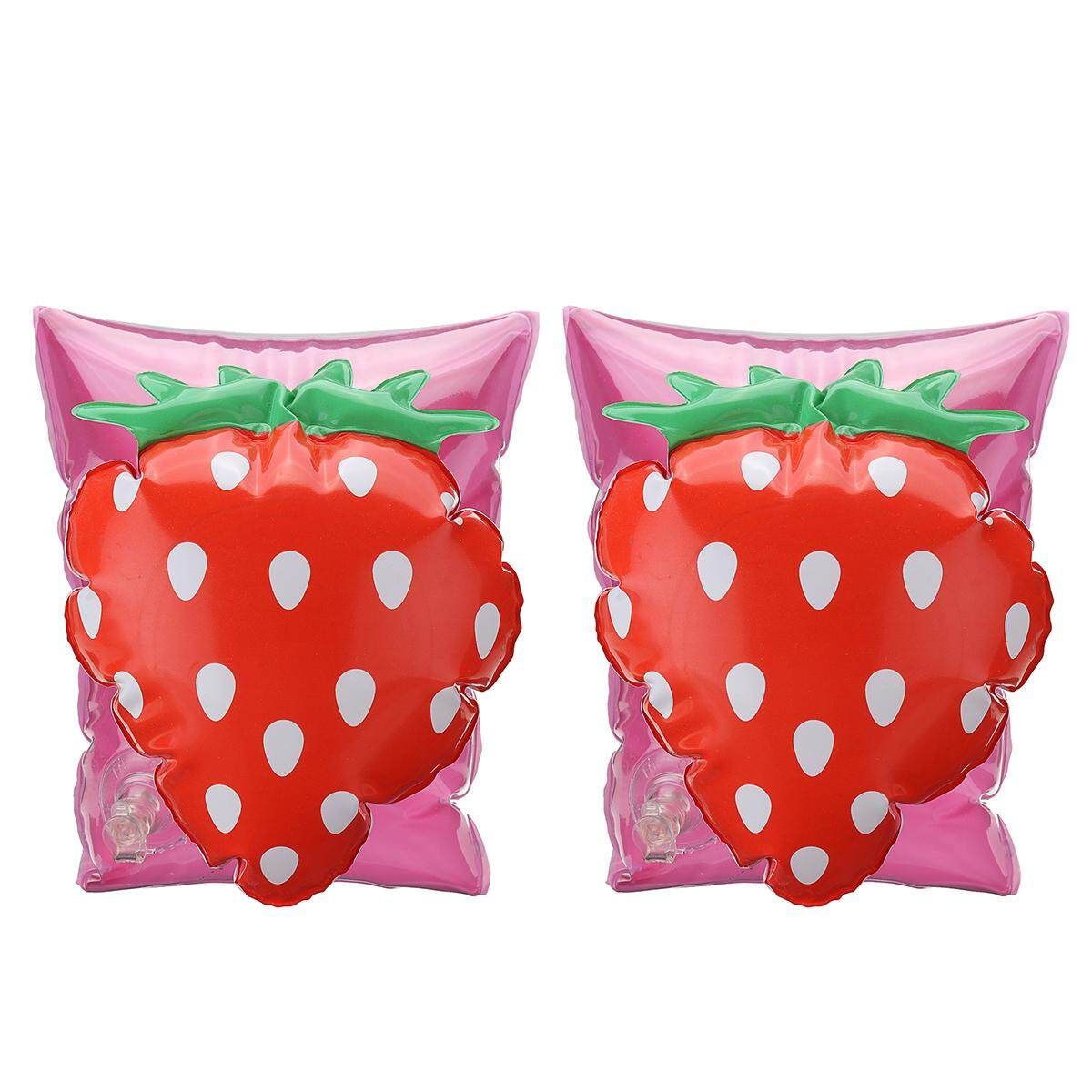 1 Pair Kids Summer Cute Inflatable Safety Swim Rings Arm Bands Cartoon Floaties Strawberry