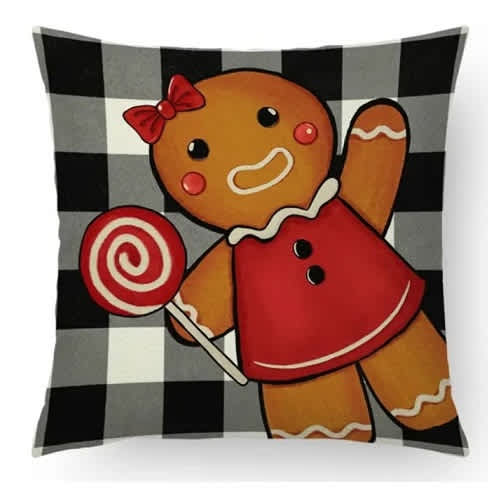 18 X 18 Inch Gingerbread Woman Throw Pillow Cover Only