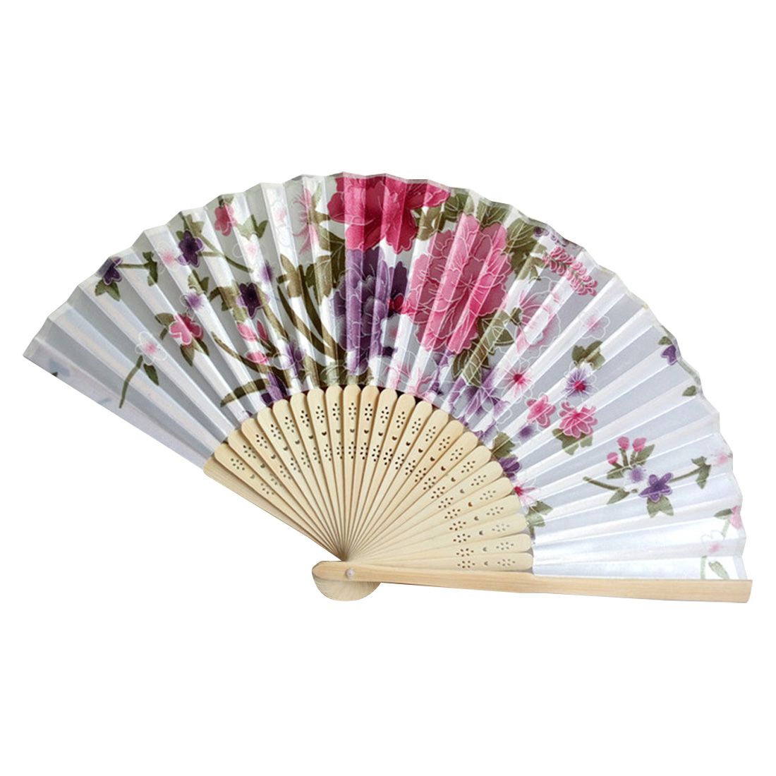 Flower Bamboo Coloful Summer Dance Fan Party Chinese Vintage 1pc Hand Held Folding Pocket Wedding Gifts