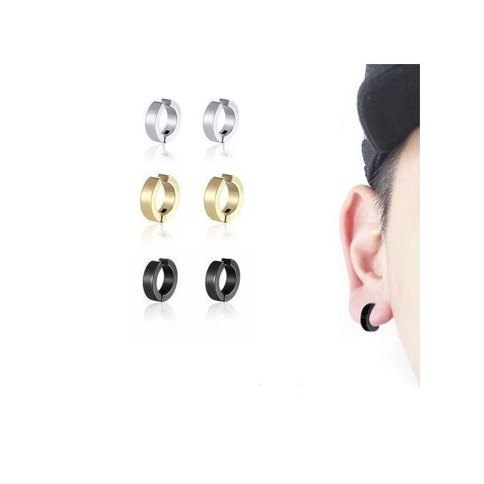 6 Pcs Classy Silver Gold Black Stainless Steel  Ear Clips