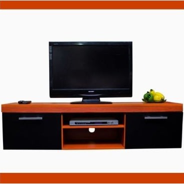 Partern Tv Stand - Orange And Black