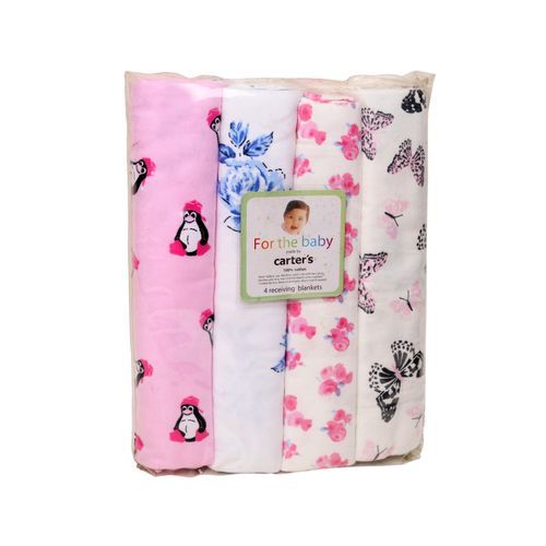 Baby's 4 Piece Receiving Blanket Set