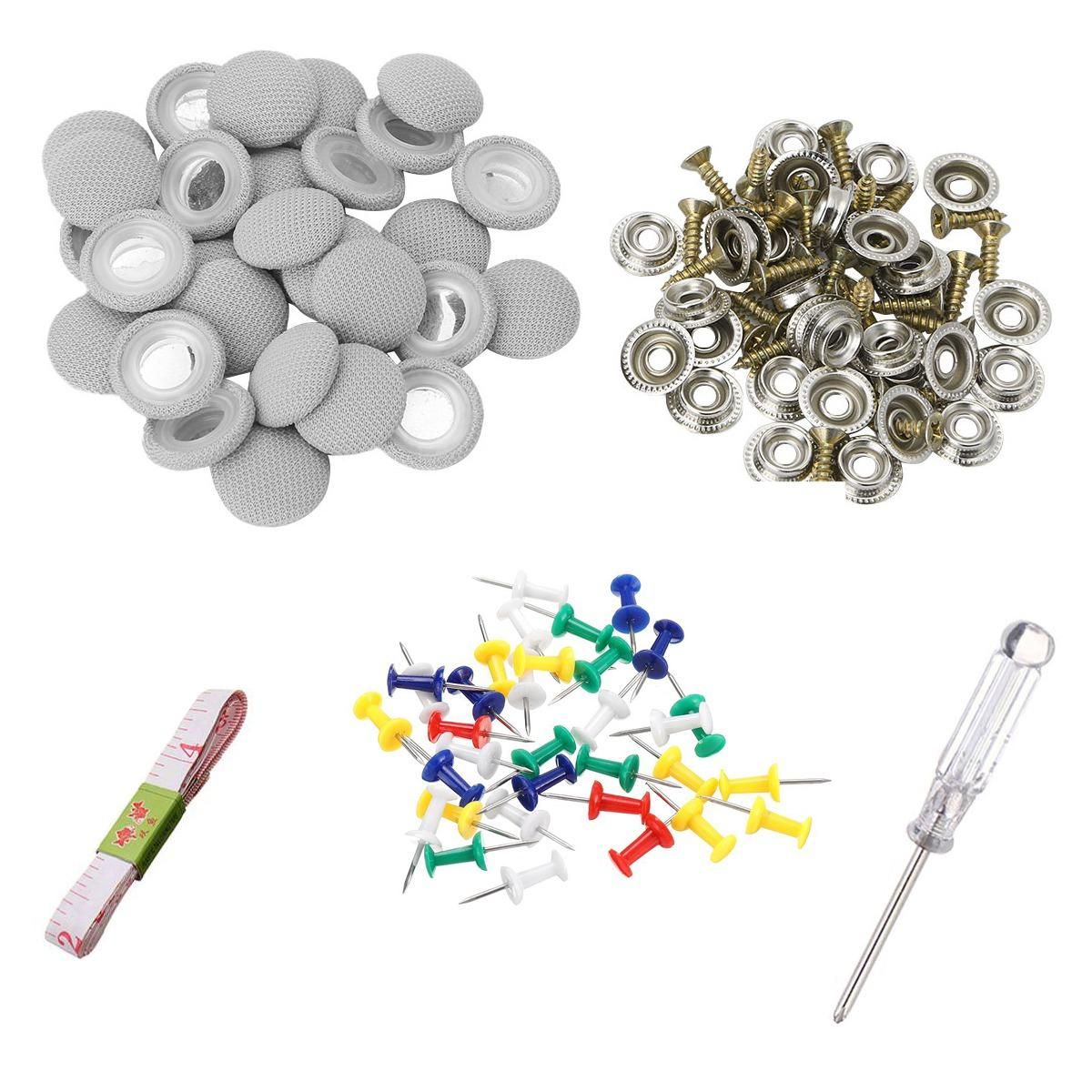 60Pcs Diy Roof Lining Repair Kit Fix Sagging Headliner Pin Buckle Screw No Glue for TruckCar Screw Ceiling Repair Gray