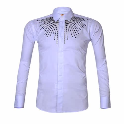 Mens Unique Long Sleeve Shirts - White