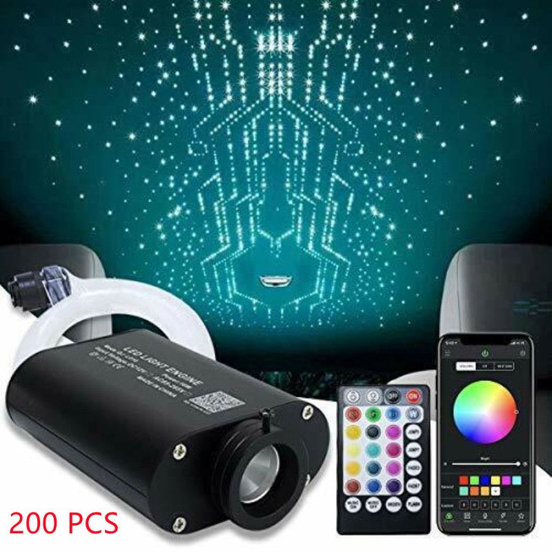 16W RGBW LED Fiber Optic Star Sky Ceiling Kit Light With Smartphone ABluetooth-compatible