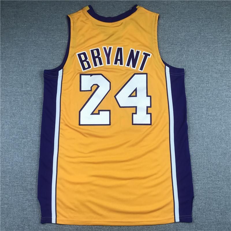 Kobe Bryant lakers yellow basketball jersey men's mesh breathable sports vest pullenV