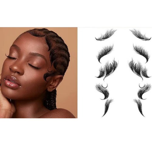 M-03 Diy Hd Instant Press-on Temporal Tattoo Realistic Baby Hair Edges Stickers