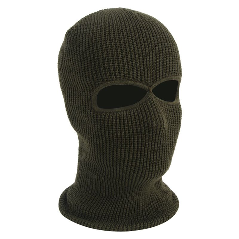 Winter Warm Ski Cycling 2 Hole Balaclava Hood Cap Full Face Mask Outdoor Hiking-army Green