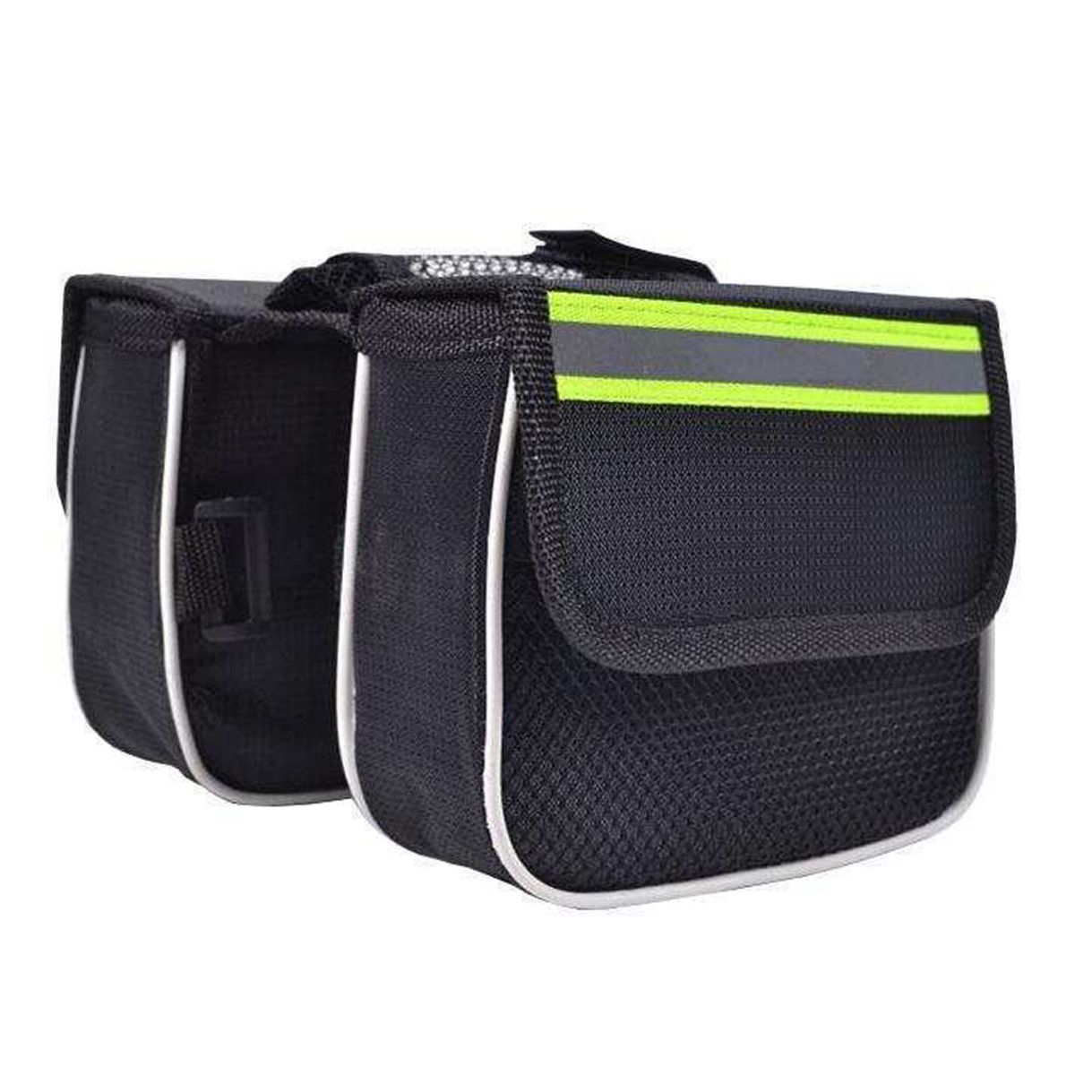 Bicycle Frame Bag With Cell Phone Pouch Reflective Strip