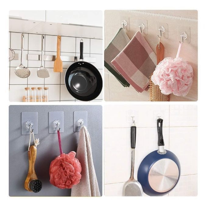 10pcs Self Adhesive Wall Hooks No Nail Magic Stickers Hook