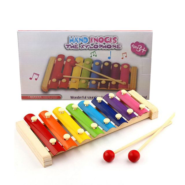 Kids Xylophone Wooden Eight-Notes Frame Baby Musical Toys