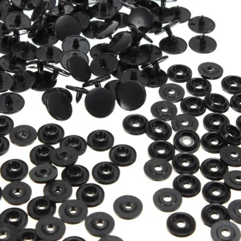 50 pcs T3 press studs Scrapbook Sewing buttons black