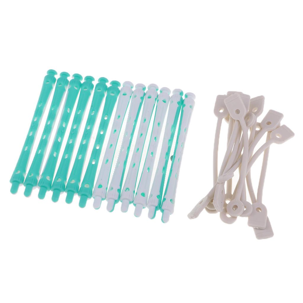 24 X Plastic Hair Perm Rods Perm Roller Hair Curler Set DIY Salon Hair
