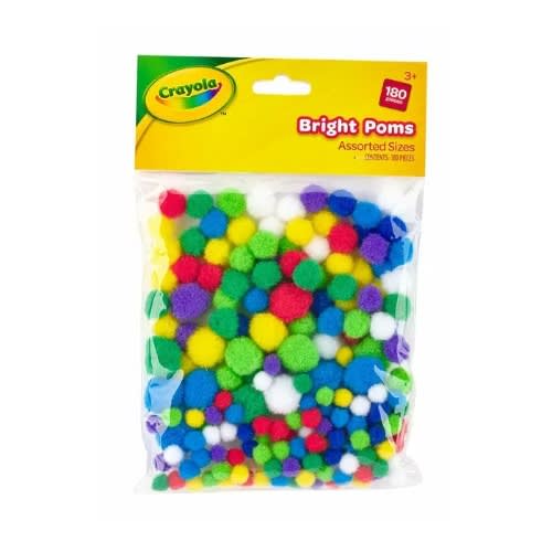 Bright Poms Assorted Sizes - 180pack