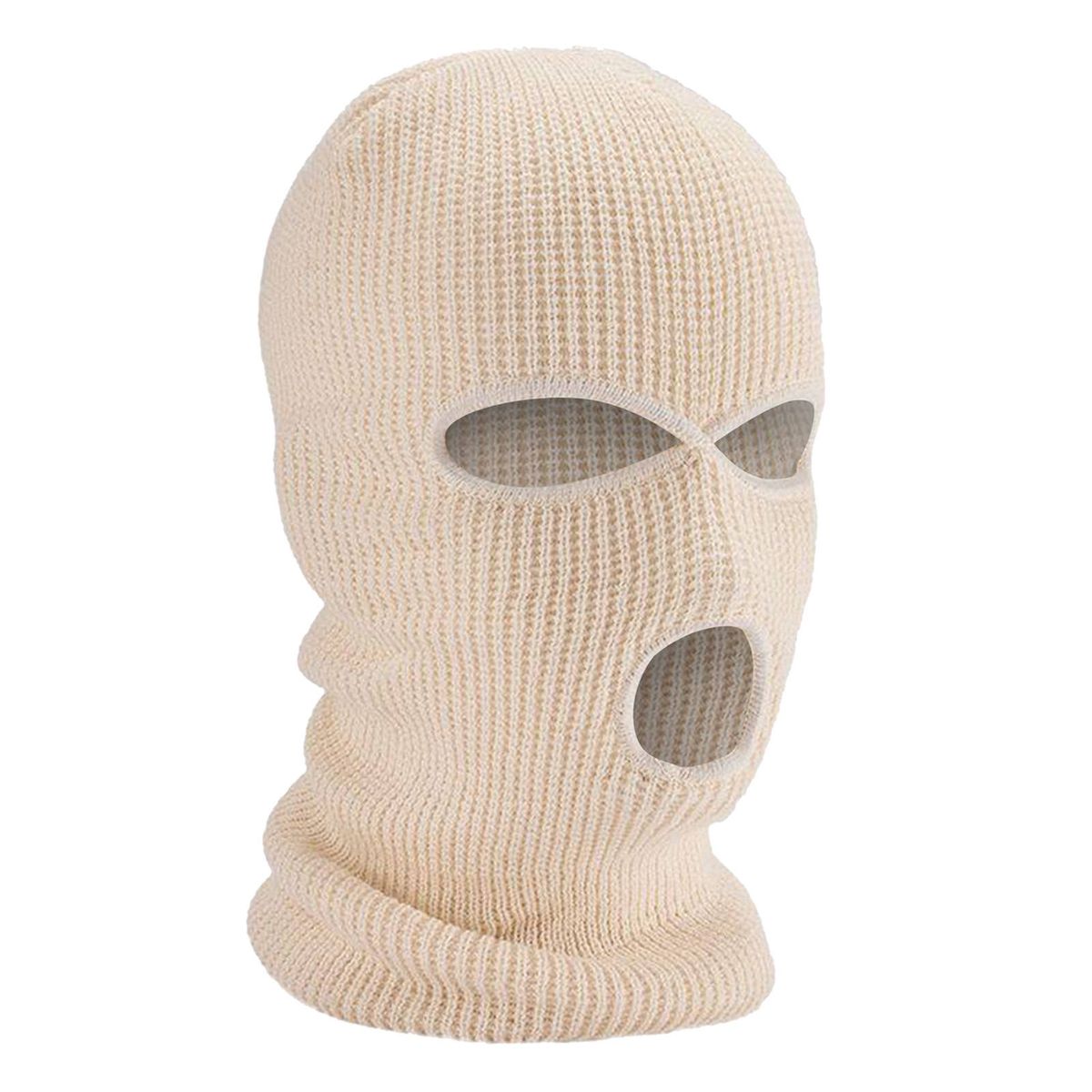 Elastic Knitted Full Face Cover 2/ 3 Holes Winter Ski Face Mask Khaki