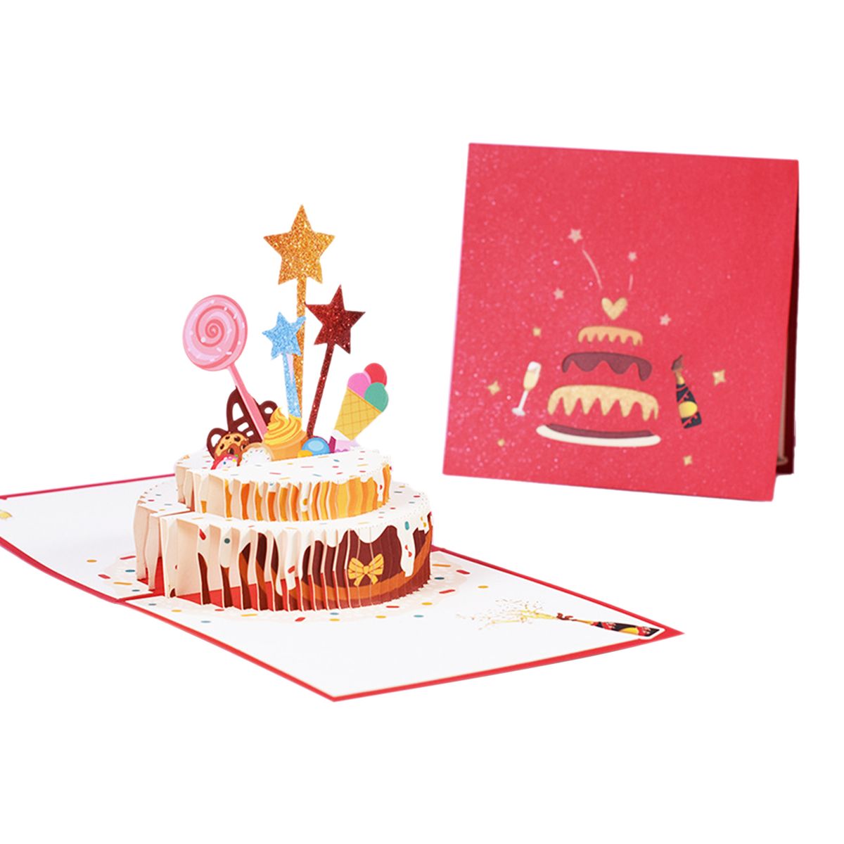 Birthday 3D Pop Up Greeting Card With Envelope Happy