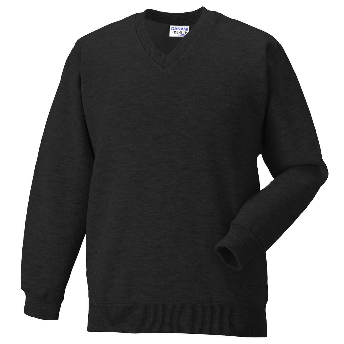 Plain V Neck Sweatshirt- Dark Grey