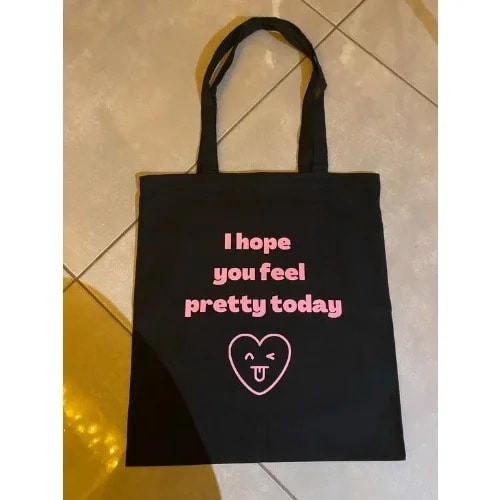 Printed Tote Bag Black