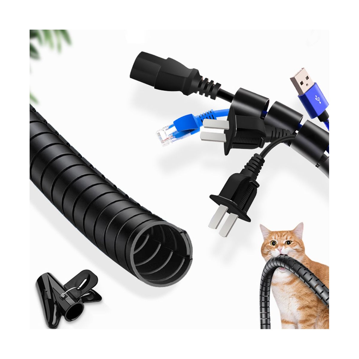 Flexible Spiral Cord Organizer Storage Line Protector