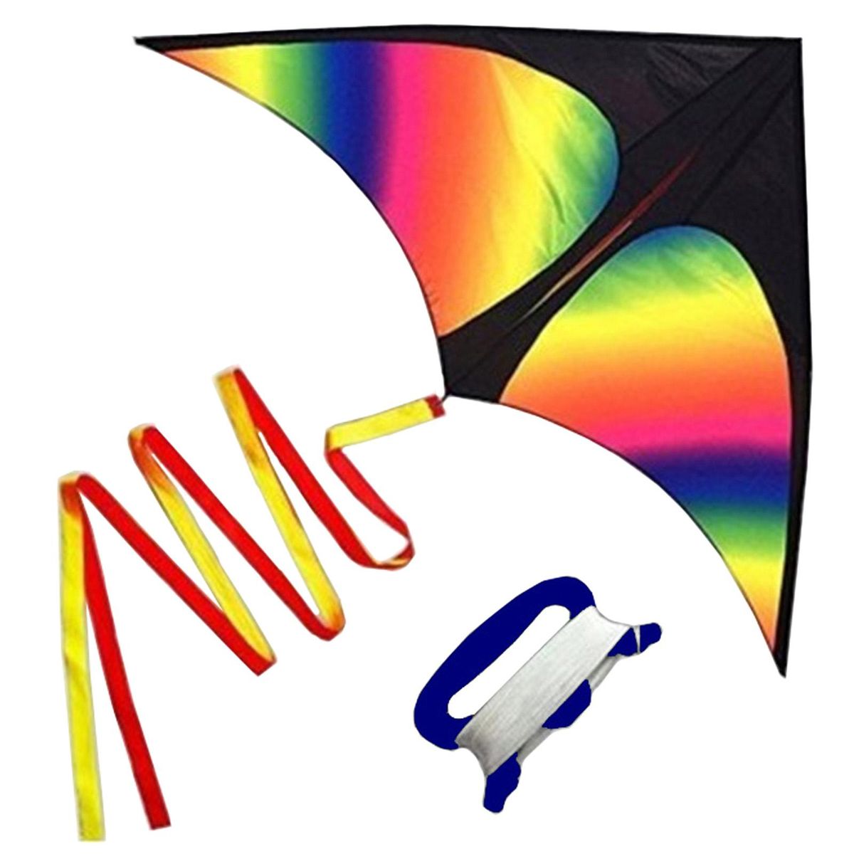 Colorful Delta Kite Easy to Fly Kite Single Line Beach Kite with 30m String for Kids Adults Beginners